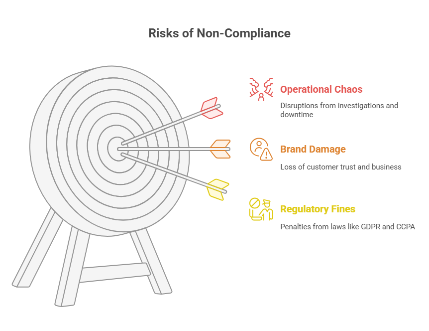 framework diagram illustrating privacy and security compliance steps