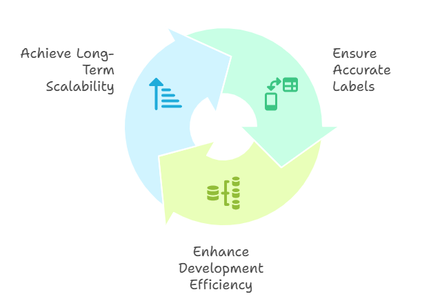 workflow diagram showing AI data labeling steps and quality checks
