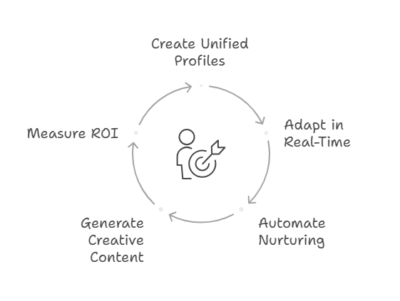 Dashboard illustrating multi‑modal AI unifying email, social, and ad data to boost marketing ROI